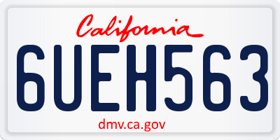 CA license plate 6UEH563