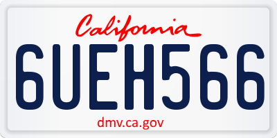 CA license plate 6UEH566