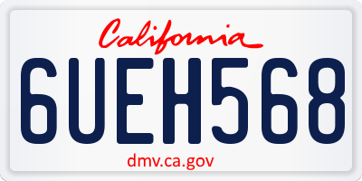 CA license plate 6UEH568
