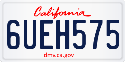 CA license plate 6UEH575
