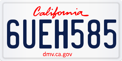 CA license plate 6UEH585