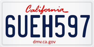 CA license plate 6UEH597