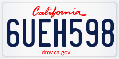 CA license plate 6UEH598