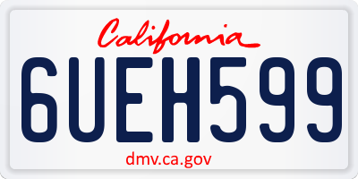 CA license plate 6UEH599
