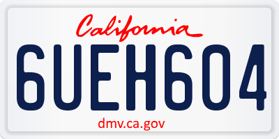 CA license plate 6UEH604