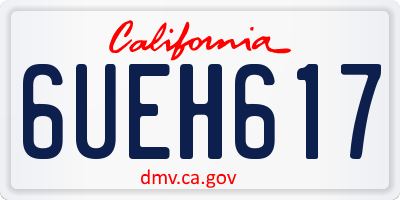 CA license plate 6UEH617