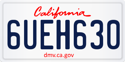 CA license plate 6UEH630