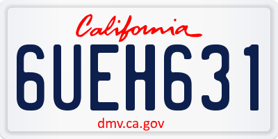 CA license plate 6UEH631