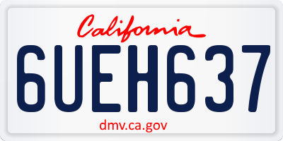 CA license plate 6UEH637