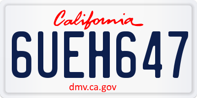 CA license plate 6UEH647
