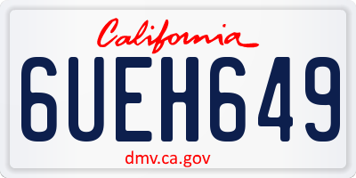 CA license plate 6UEH649