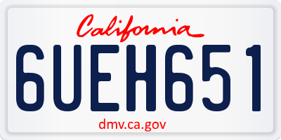 CA license plate 6UEH651