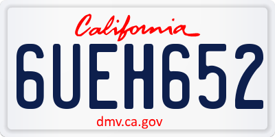 CA license plate 6UEH652