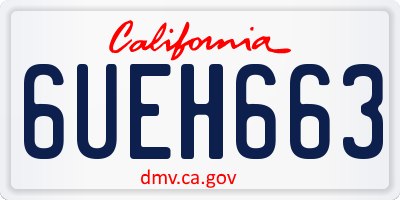 CA license plate 6UEH663