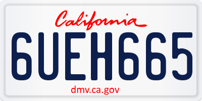 CA license plate 6UEH665
