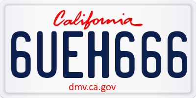 CA license plate 6UEH666