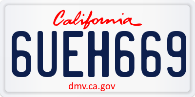 CA license plate 6UEH669