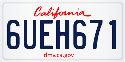 CA license plate 6UEH671