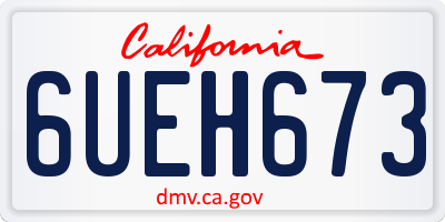 CA license plate 6UEH673