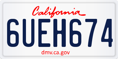 CA license plate 6UEH674