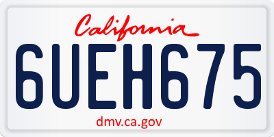 CA license plate 6UEH675