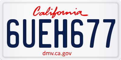CA license plate 6UEH677