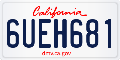 CA license plate 6UEH681