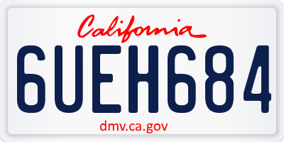 CA license plate 6UEH684