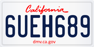CA license plate 6UEH689