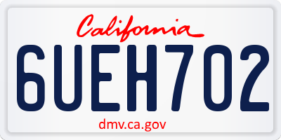CA license plate 6UEH702