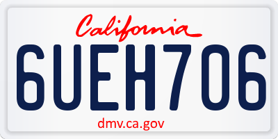 CA license plate 6UEH706