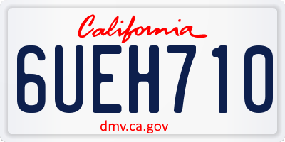 CA license plate 6UEH710