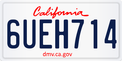 CA license plate 6UEH714