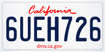 CA license plate 6UEH726
