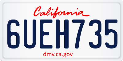 CA license plate 6UEH735