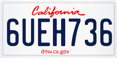 CA license plate 6UEH736