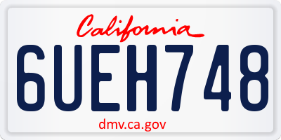 CA license plate 6UEH748