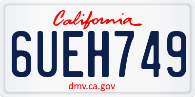 CA license plate 6UEH749