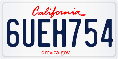 CA license plate 6UEH754