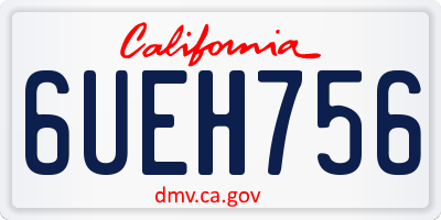 CA license plate 6UEH756
