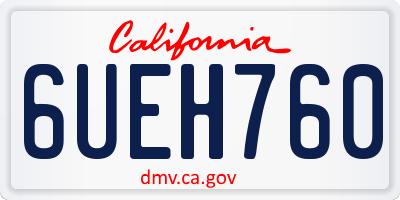 CA license plate 6UEH760