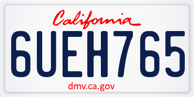 CA license plate 6UEH765