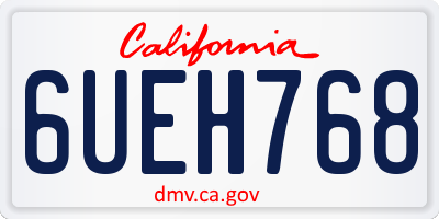 CA license plate 6UEH768