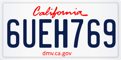 CA license plate 6UEH769