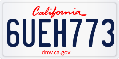 CA license plate 6UEH773