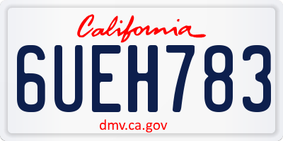 CA license plate 6UEH783