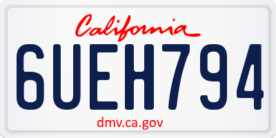 CA license plate 6UEH794