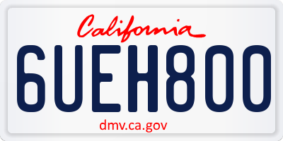 CA license plate 6UEH800