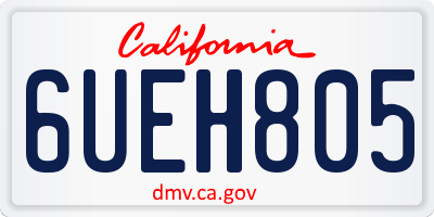 CA license plate 6UEH805