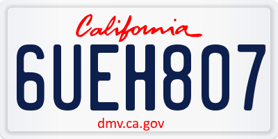 CA license plate 6UEH807